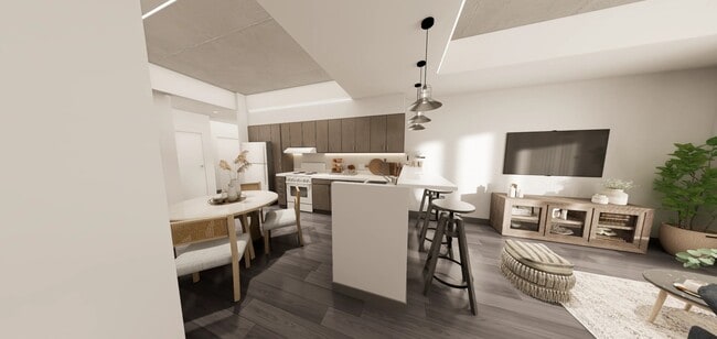 3 Bedroom Kitchen and Living Area Rendering