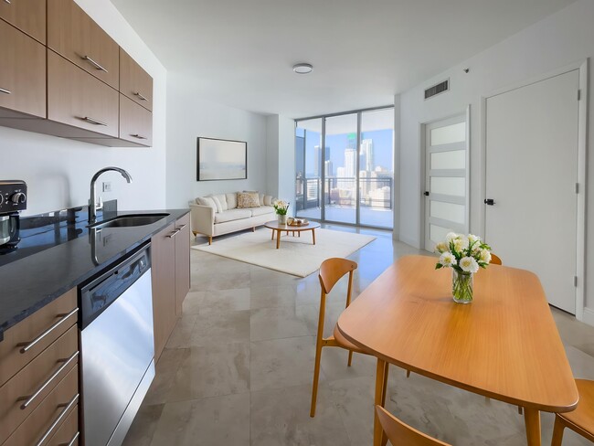 Living Room - Virtual Staging - 350 S Miami Ave Unit #2509