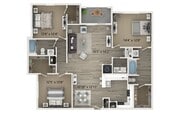 Three bedroom two bath floor plan