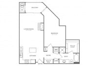 1 Bedroom 1 Bath (914 SF)