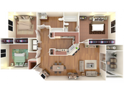 3 Bedroom; 2 Bath; Upstairs