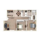 2E/2G - 2 Bed, 1 Bath, 950 sq. ft. - 3D Furnished