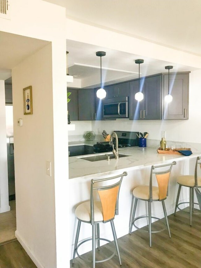 Newly remodeled kitchen with quartz counters - 550 Orange Ave Condo Unit 218