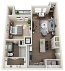 One Bedroom, 711 sqft, Full-Sized Washer/Dryer, Patio/Balcony, Walk-in Closet