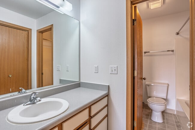 2BR, 2BA - 816SF - Primary Bathroom - Timbercreek Apartments