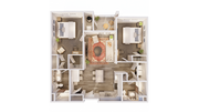 Two Bedroom Two Bathroom Apartment