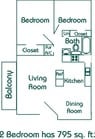 2BR/1BA