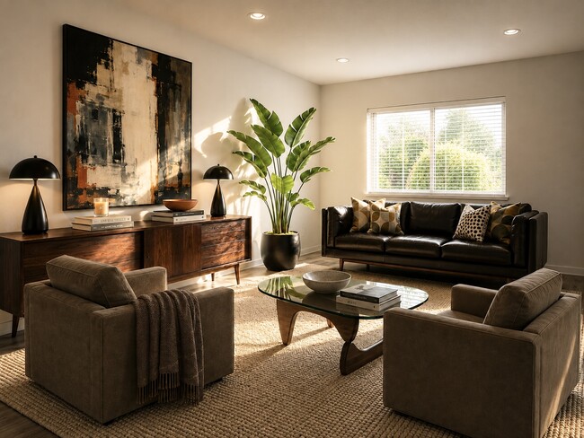 1BR, 1BA, Corner Unit / Living Room
