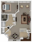 Coconut w Solarium_1Bed_1Bath_914 Sq Ft