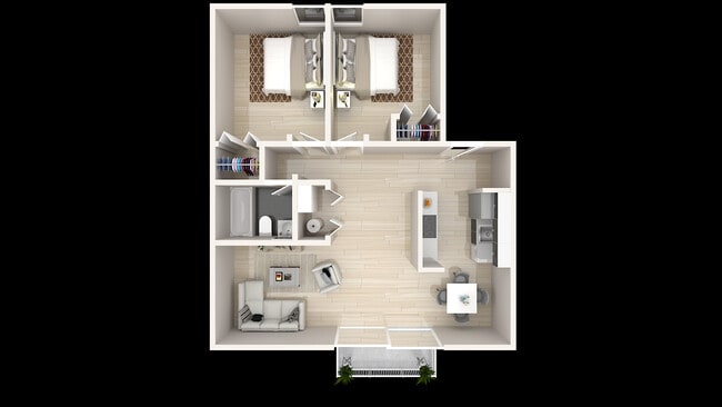 2 Bedroom x 1 Bathroom