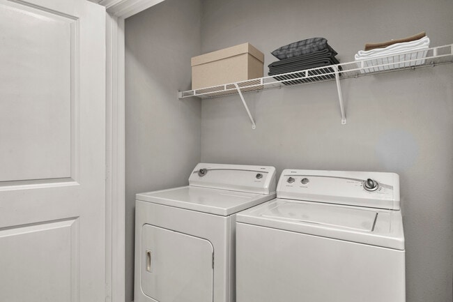Simplify your routine with a washer and dryer inside your home.