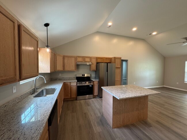Kitchen with island - 306 Silver Run Rd