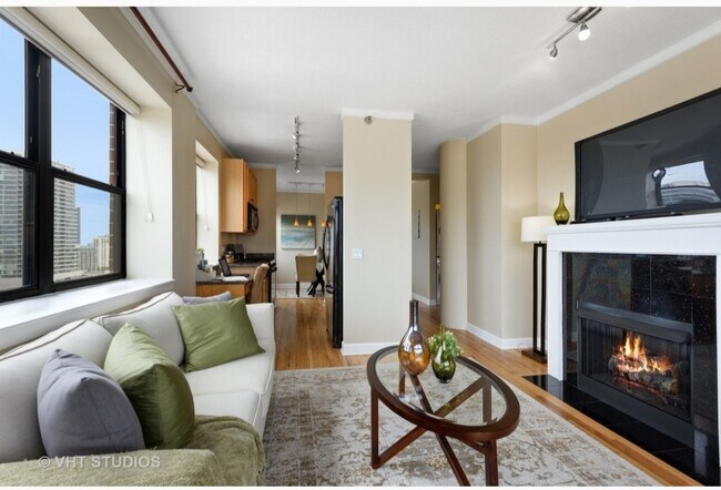 gas fireplace in living room - 1529 S State St Unit 16A