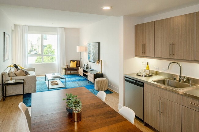 Runway Playa Vista Model One Bedroom Kitchen Living