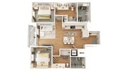 3D Floorplan - Unit B2A_Scheme A