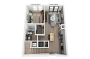 The Beech Crest | 1 Bedroom Floor Plan | Woodburn Exchange Apartments East Walnut Hills