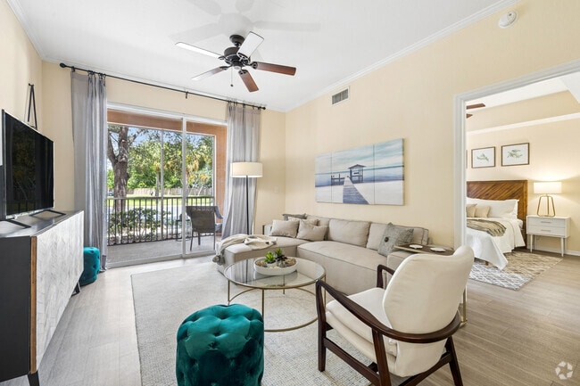 Cornell - 2BR, 2BA - 1,202SF - Living Room - The Lakes At College Pointe