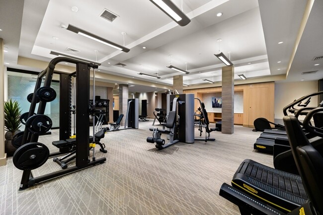 24/7 fitness center with TechnoGym cardio and strength machines