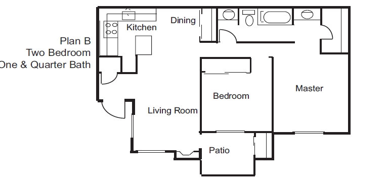 2BR/1BA - 2 Bedroom