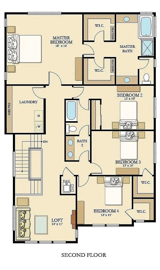 Entire upper floor has easy to maintain laminate flooring - 5140 SE 81st Ave