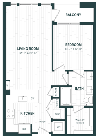 Floor Plan - 1 Bed/1 Bath-A11