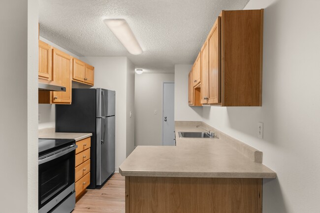 Modern kitchen with updated appliances and plenty of storage