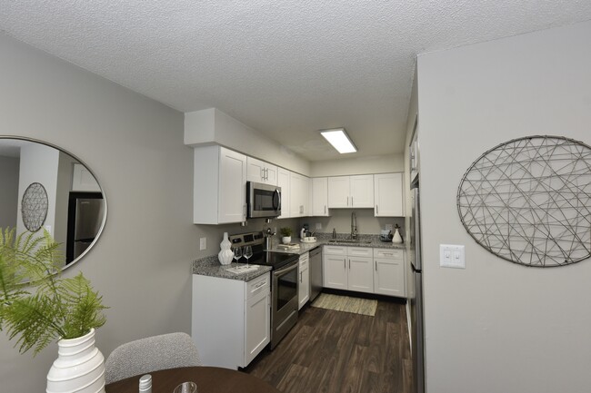 Kitchen with Hardwood Style Flooring