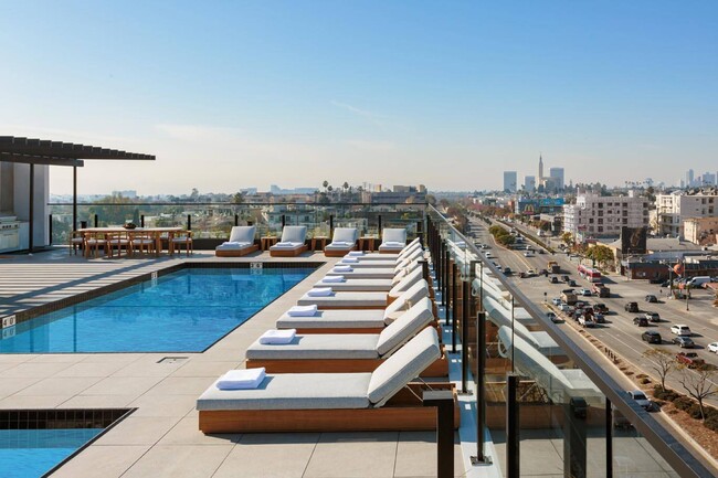 Rooftop Pool & Lounge at Ten 310 in Los Angeles, CA. - Ten310 Apartments