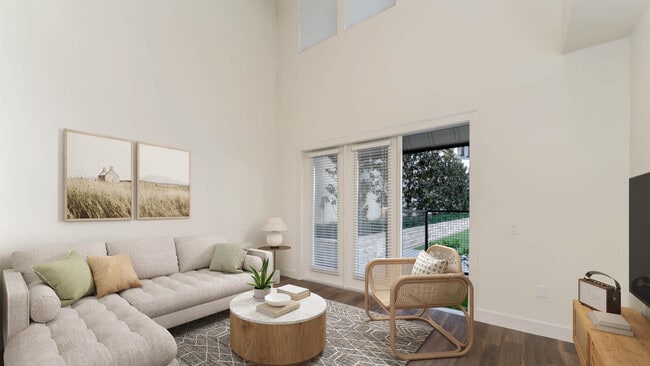 Living Room with Patio and Hard Surface Flooring
