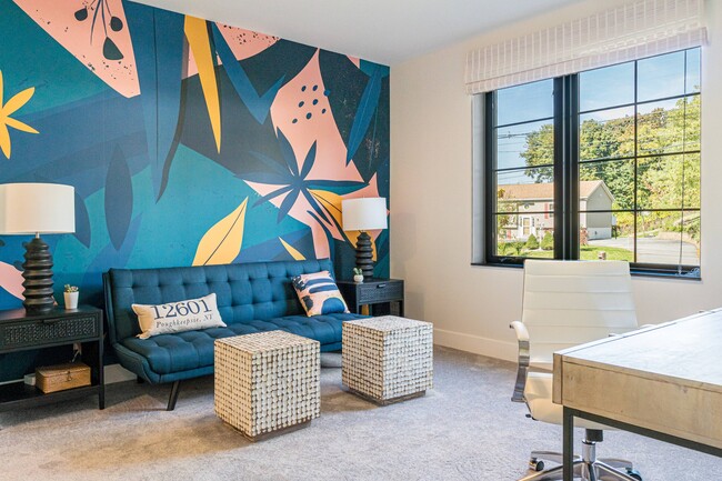 A subtle pop of personality in a modern setting.