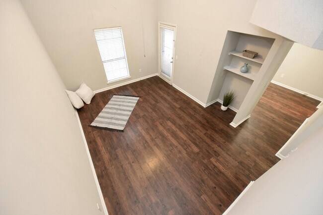 Living Room with Hardwood Style Flooring