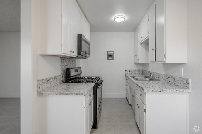 1BR, 1BA - 600SF - Kitchen - Palm Court Apartments