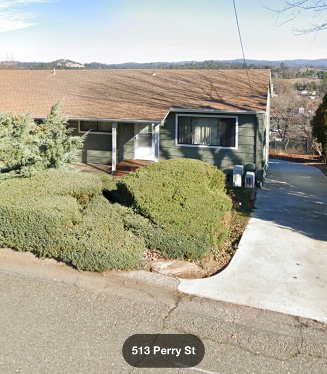 Street view with grass yard and drive down to parking beliw - 510 Perry St Unit 510