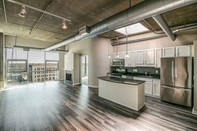 Living Room / Kitchen_1 - 100 W 5th St Condo Unit 809