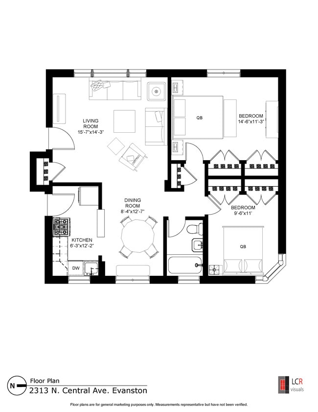 Floor Plan - 2311 Central St Unit 2E