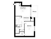1 Bedroom, 1 Bath, 725-758 sq. ft.
