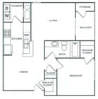 One Bedroom One Bath (810 SF)