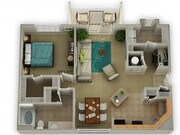 The Carriage One Bedroom Floor Plan