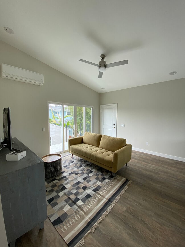 Living room, sliders to deck