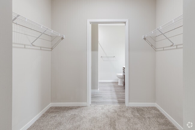 2BR, 2BA - 1097SF - Primary Closet and Bathroom