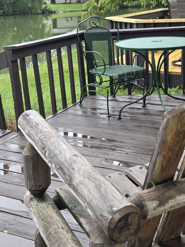 Lakefront Deck with included patio furniture