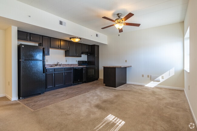 1BR, 1BA - Living Room/Kitchen - Morton Estates Apartments