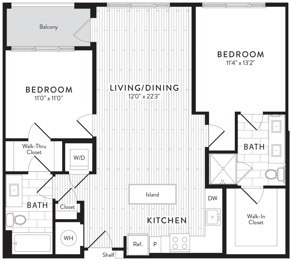 Floor Plan - C1 - 2 Bed_2 Bath