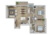 2 Bedroom 2 Bathroom Apartment Floorplan