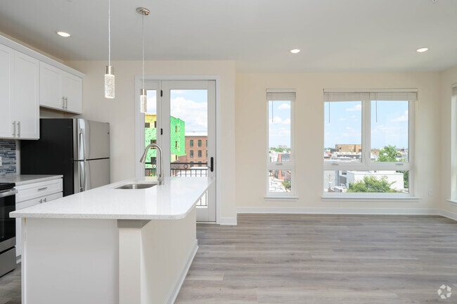 2BR, 2BA - 960-1050SF Kitchen / Living Space - The Mill at York Station Apartments