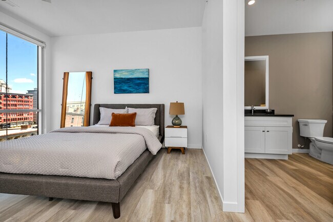 The Blonde bedroom and bathroom