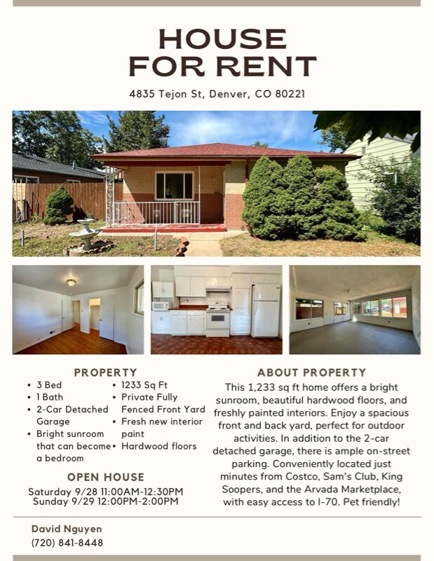 4835 Tejon St Casa Casas en Alquiler Denver, CO