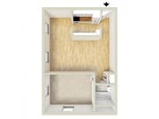One bedroom floor plan