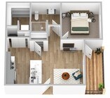 1A Floorplan - 574 SF