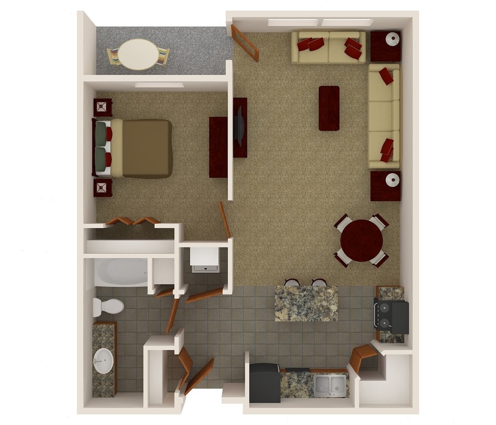 Floor Plan - One bedroom/ One bathroom 